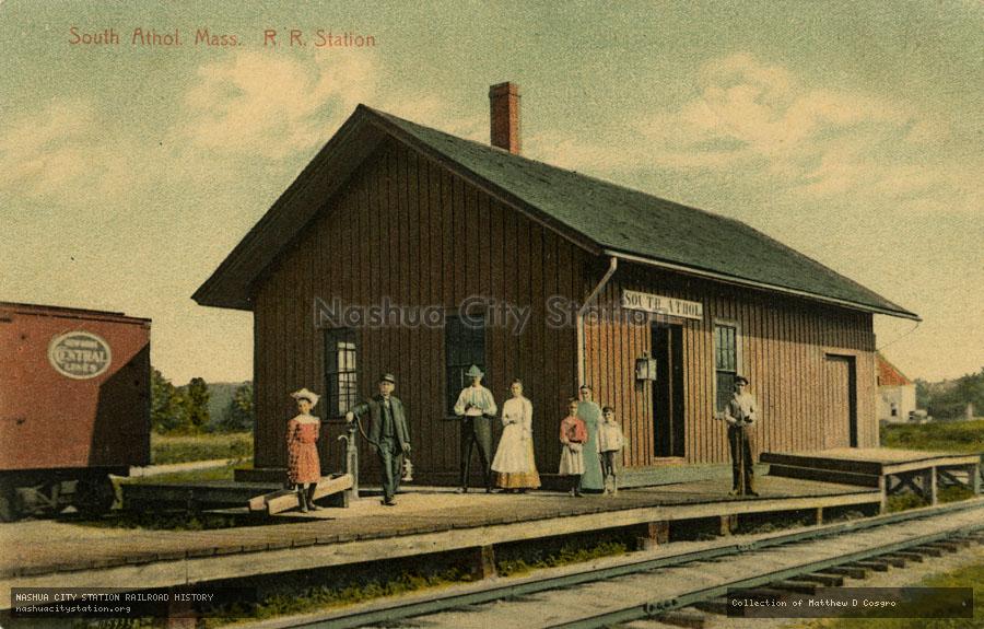Postcard: South Athol, Massachusetts. Railroad Station